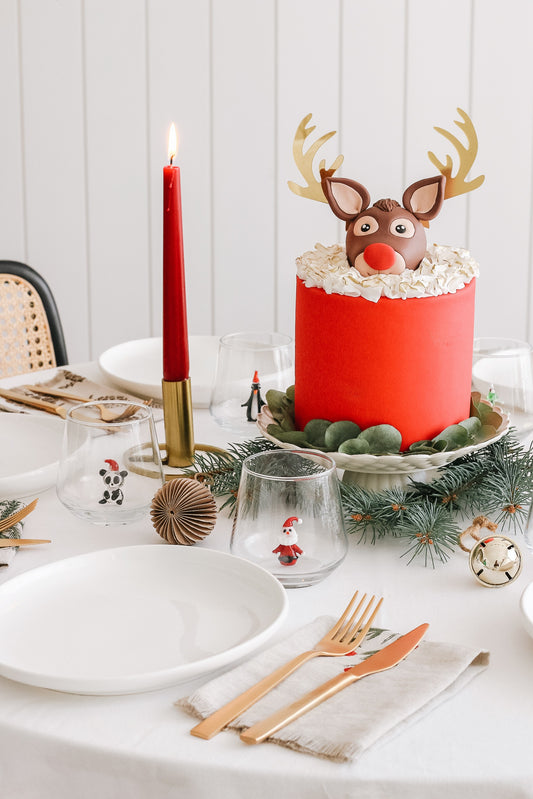 Christmas Theme Drinking Glass Set of 6