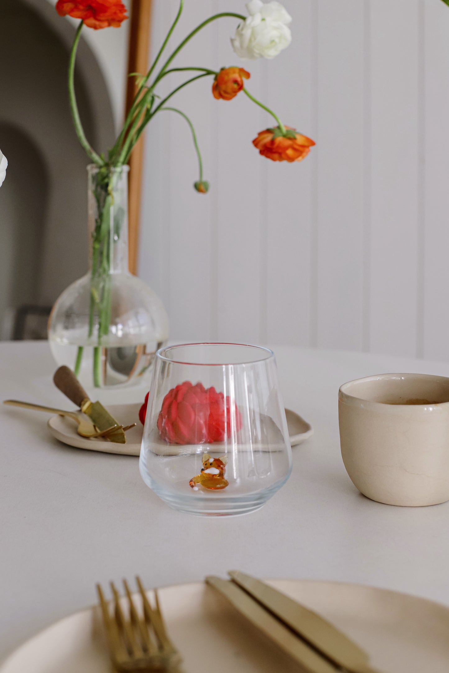 Tiny Animal Drinking Glass, Fox