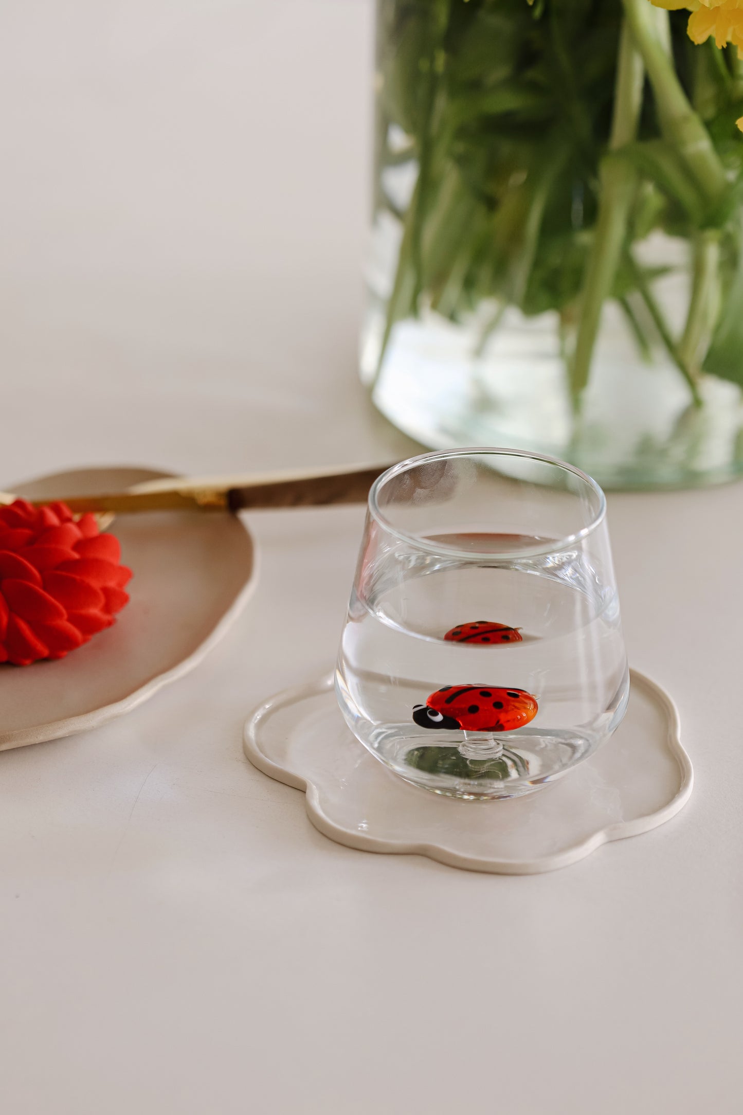 Tiny Animal Drinking Glass, Ladybug