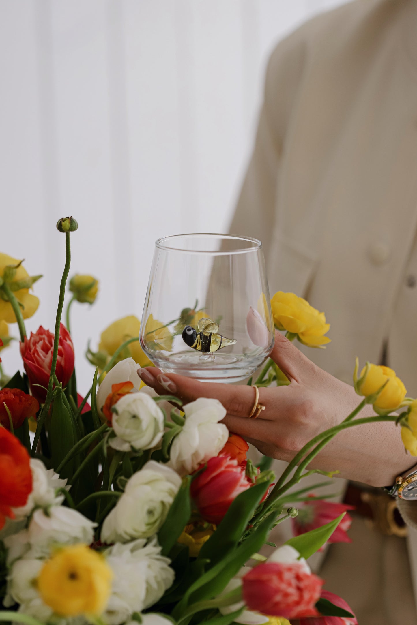 Tiny Animal Drinking Glass, Bee