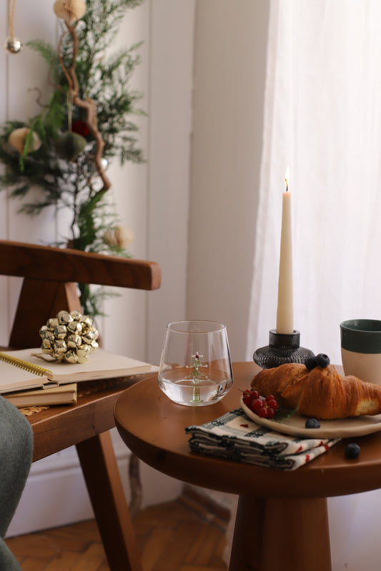 Tiny Figure Drinking Glass, Christmas Tree