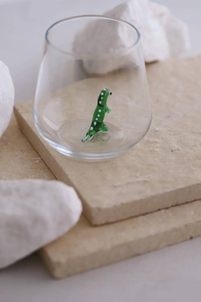 Tiny Animal Drinking Glass, Dinosaur