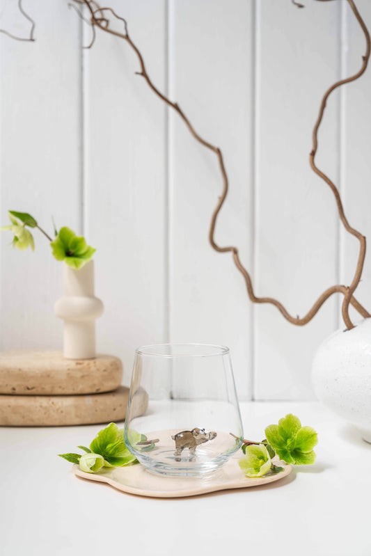 Tiny Animal Drinking Glass, Hippo