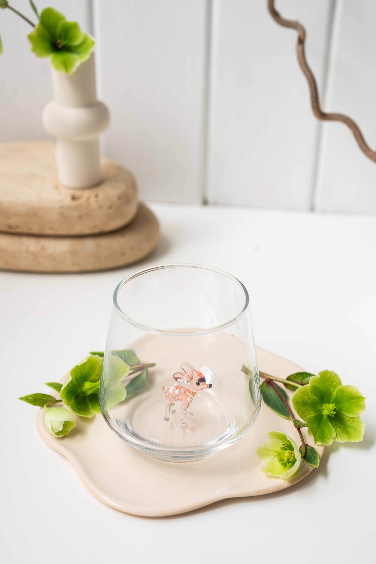 Tiny Animal Drinking Glass, Pink Bambi