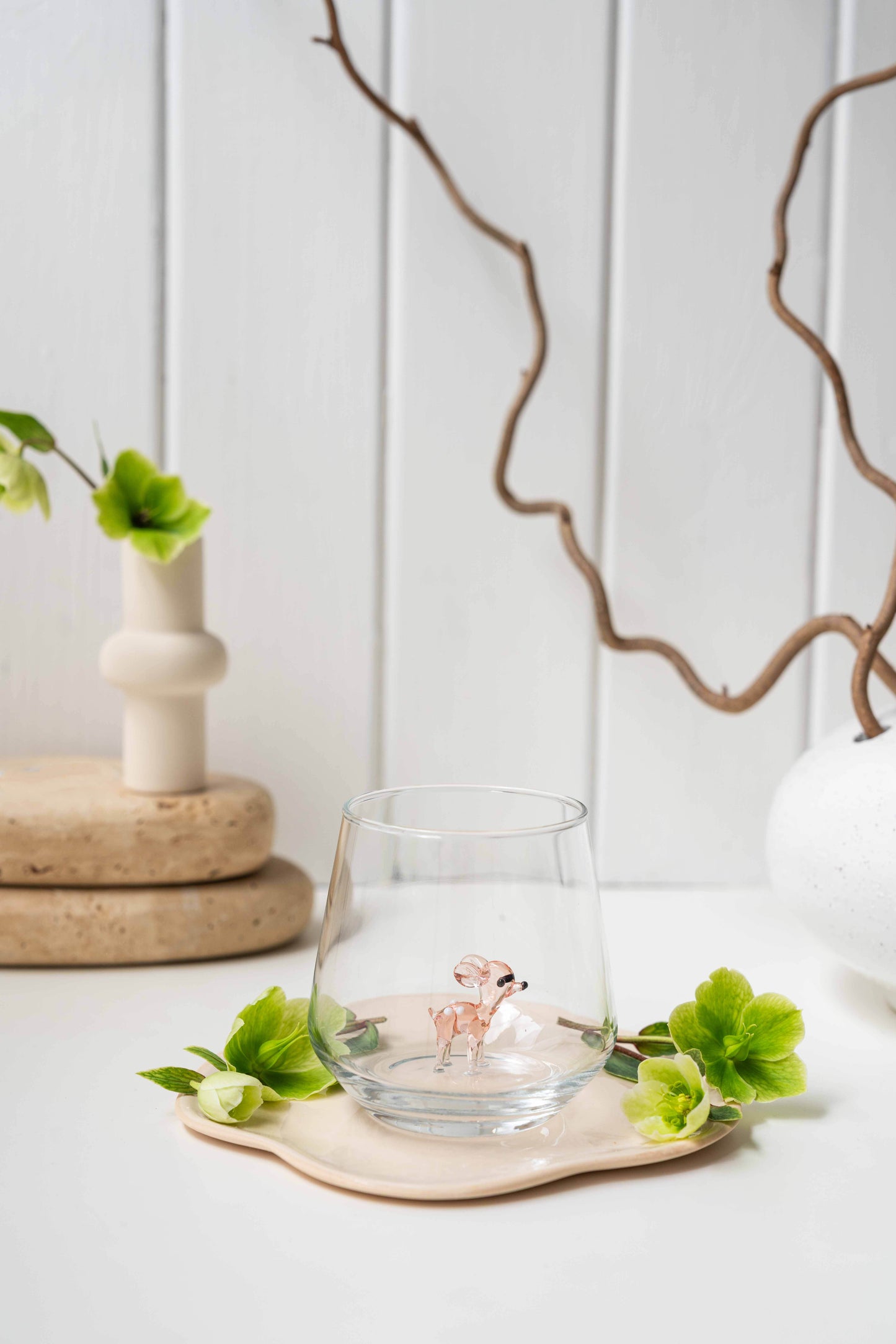 Tiny Animal Drinking Glass, Pink Bambi