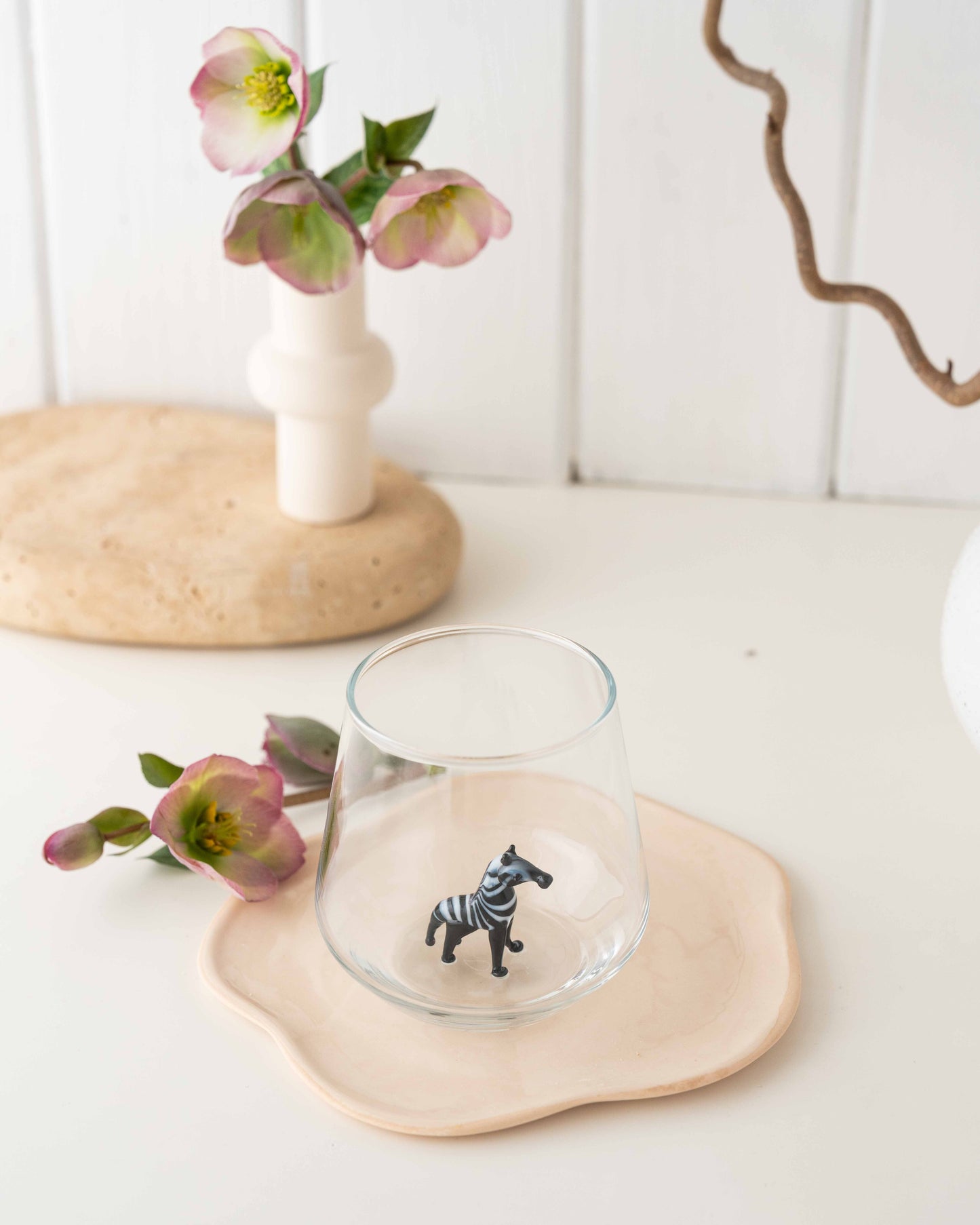 Tiny Animal Drinking Glass, Zebra