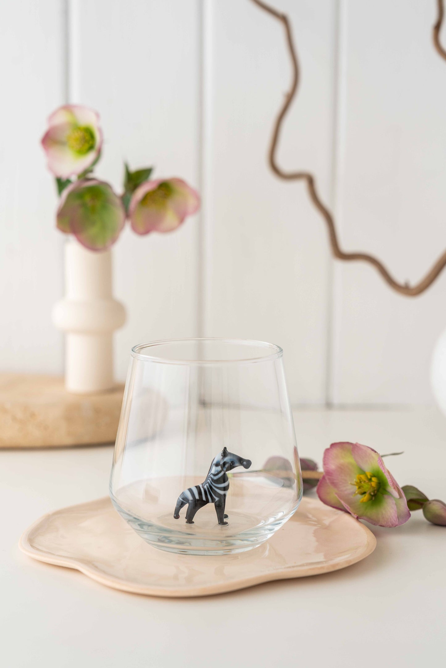 Tiny Animal Drinking Glass, Zebra