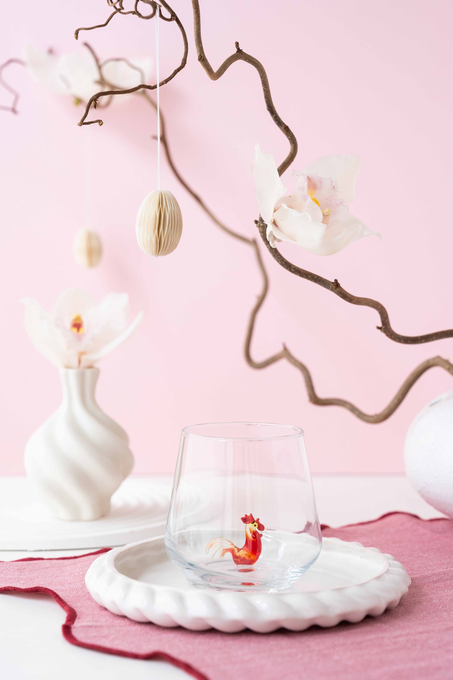 Tiny Animal Drinking Glass, Chanticleer/rooster