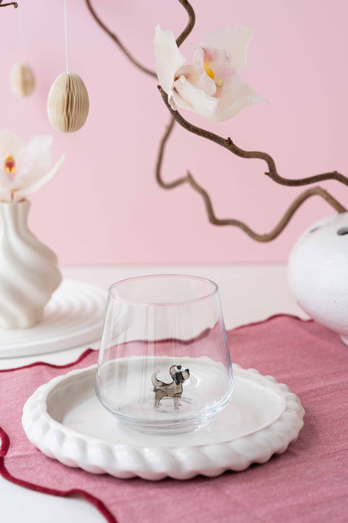 Tiny Animal Drinking Glass, Black Dog