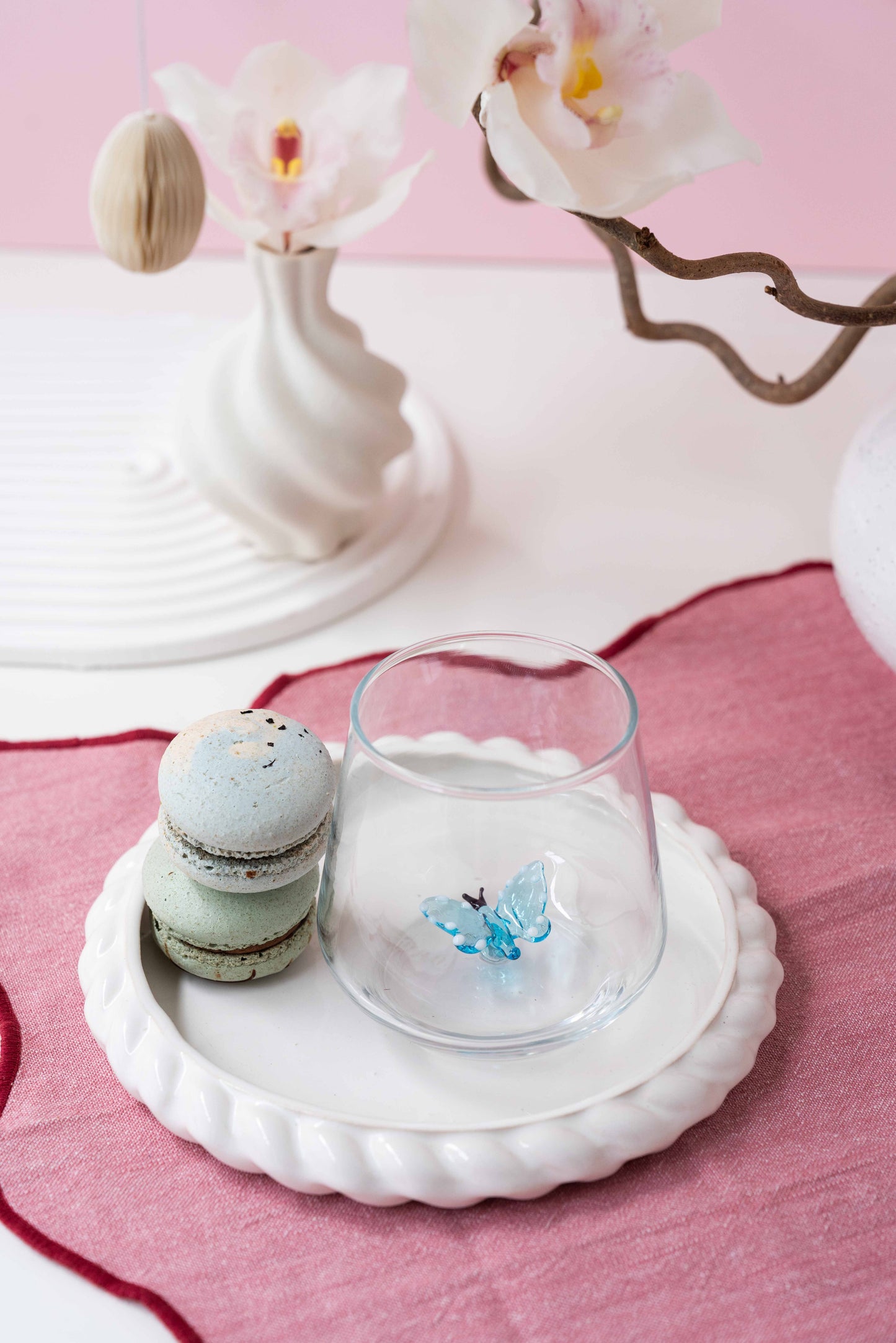 Tiny Animal Drinking Glass, Blue Butterfly