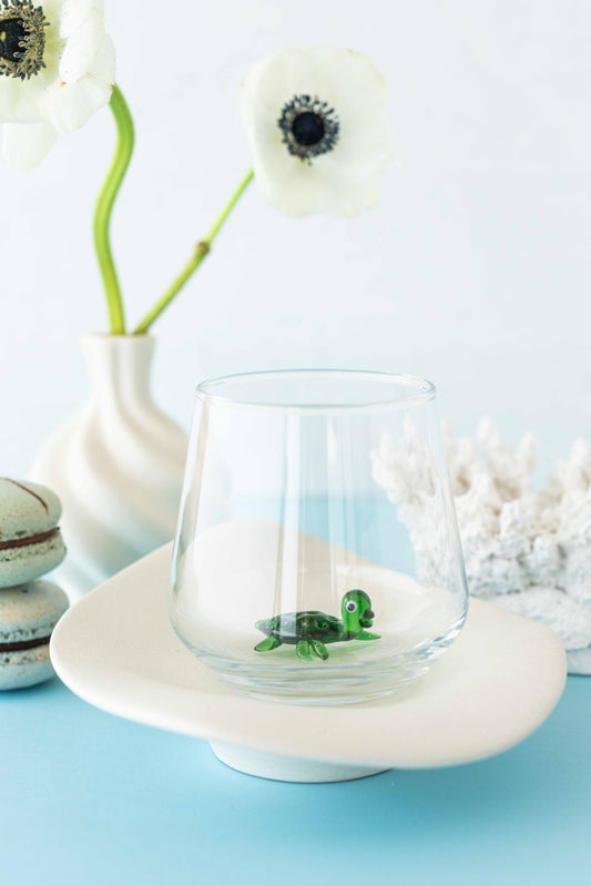 Tiny Animal Drinking Glass, Sea Turtle