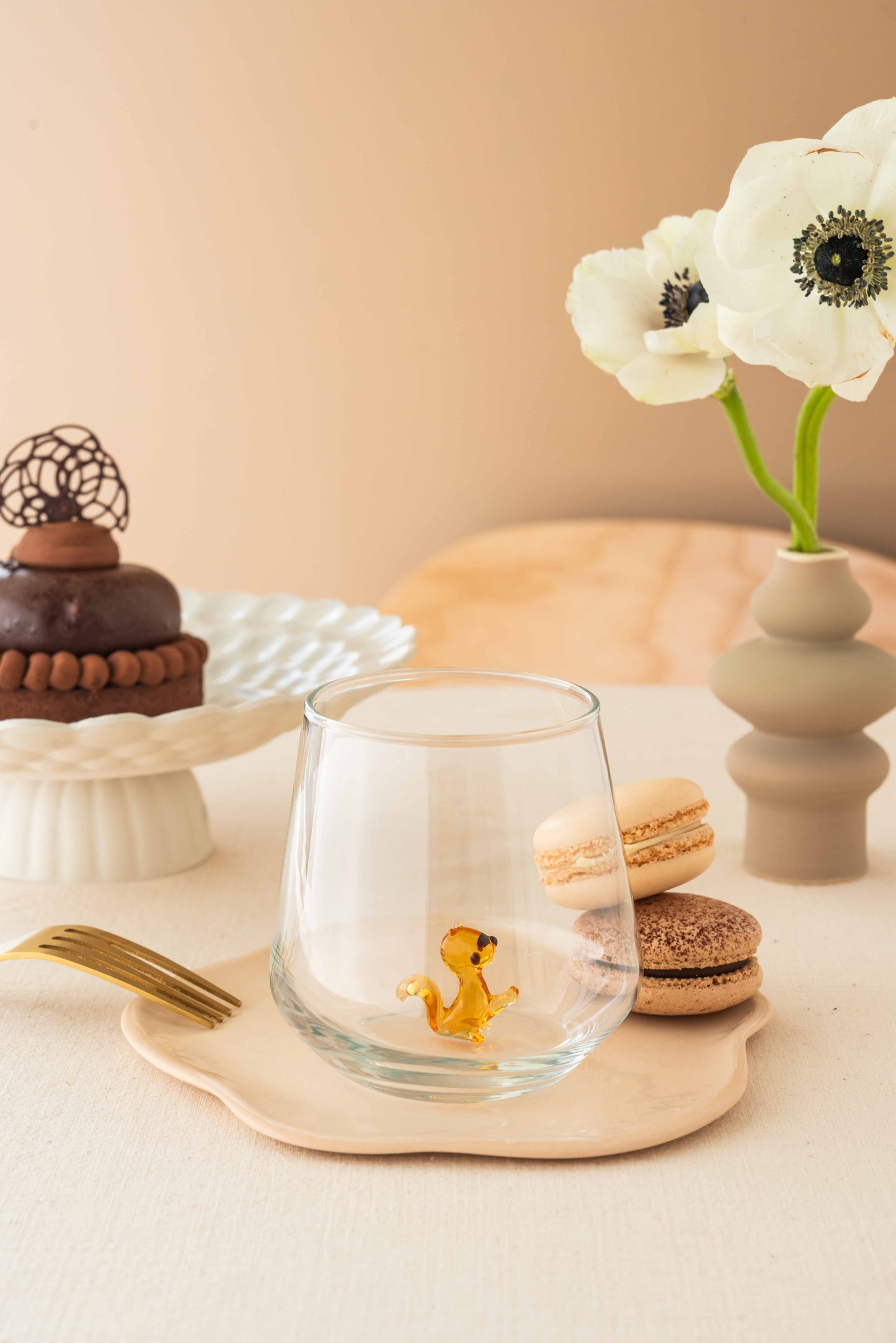 Tiny Animal Drinking Glass, Squirrel