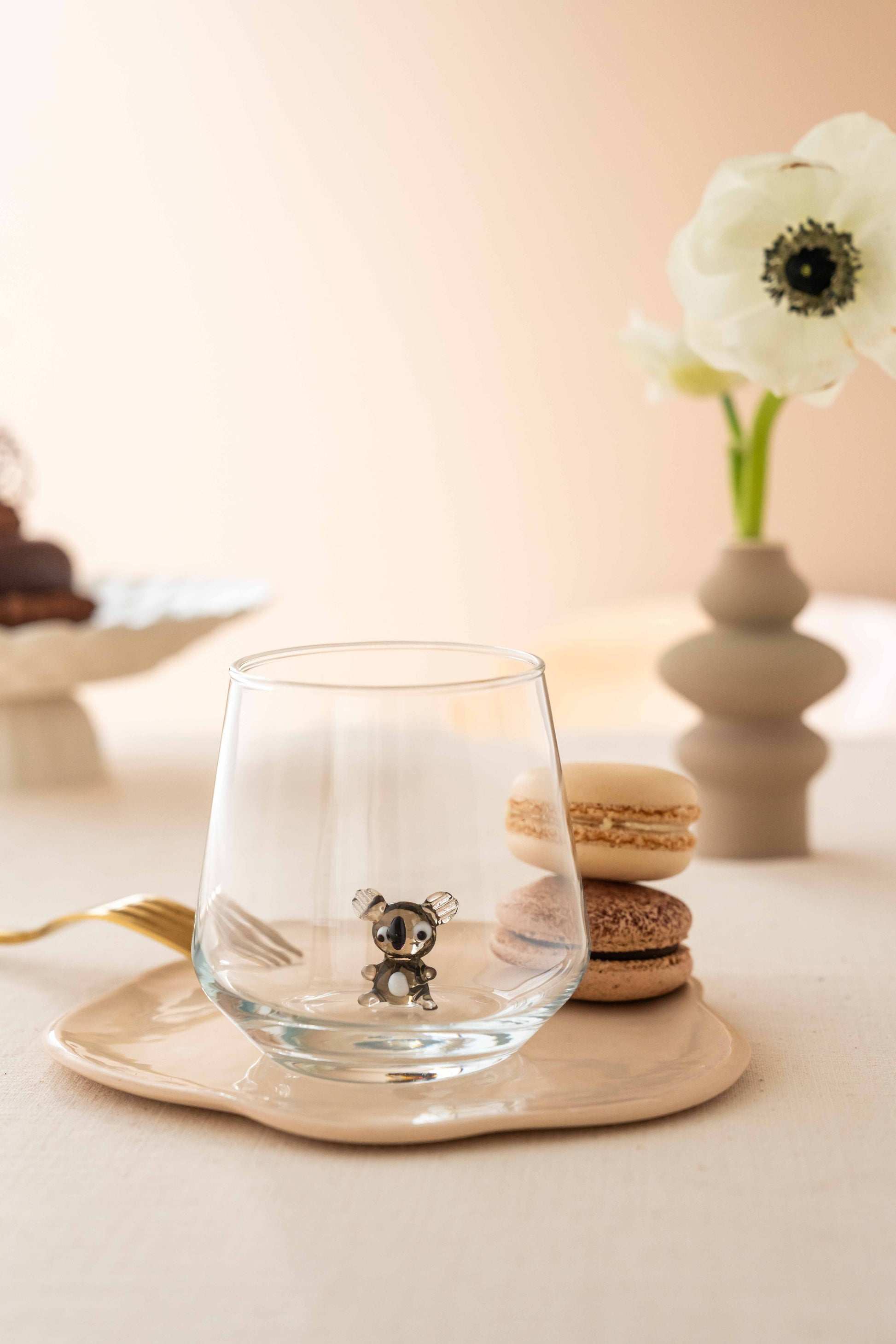 Our Planet Drinking Glass Set of 6 – handmade koala figurine glass