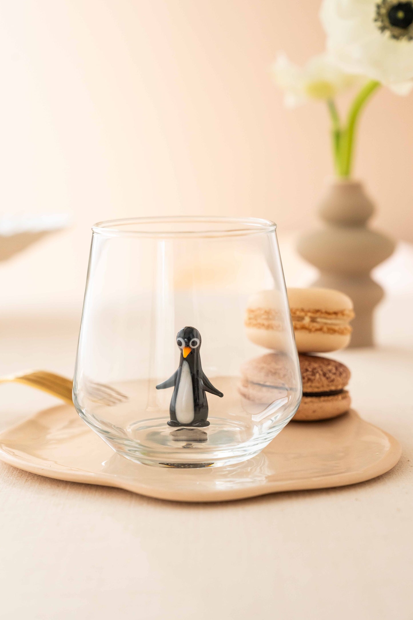 Tiny Animal Drinking Glass, Penguin