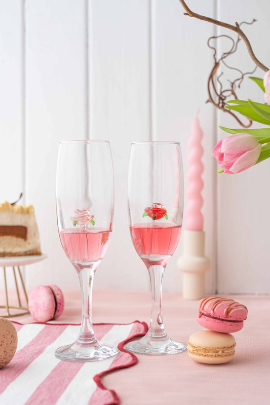 Rose Champagne Glass Set of 2