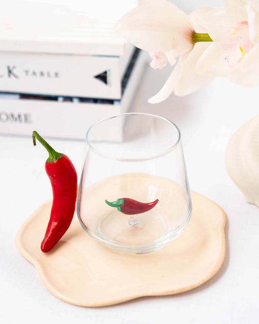 Tiny Animal Drinking Glass, Chilli Pepper