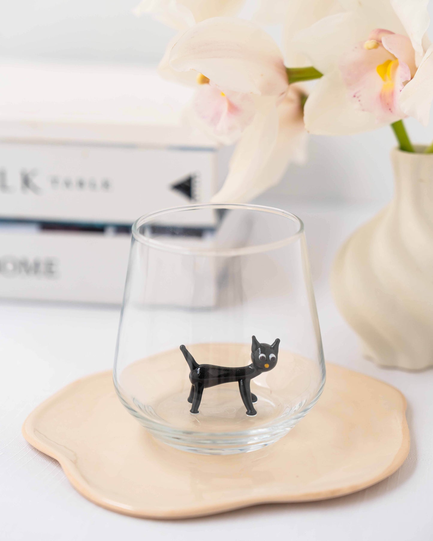 Tiny Animal Drinking Glass, Cat