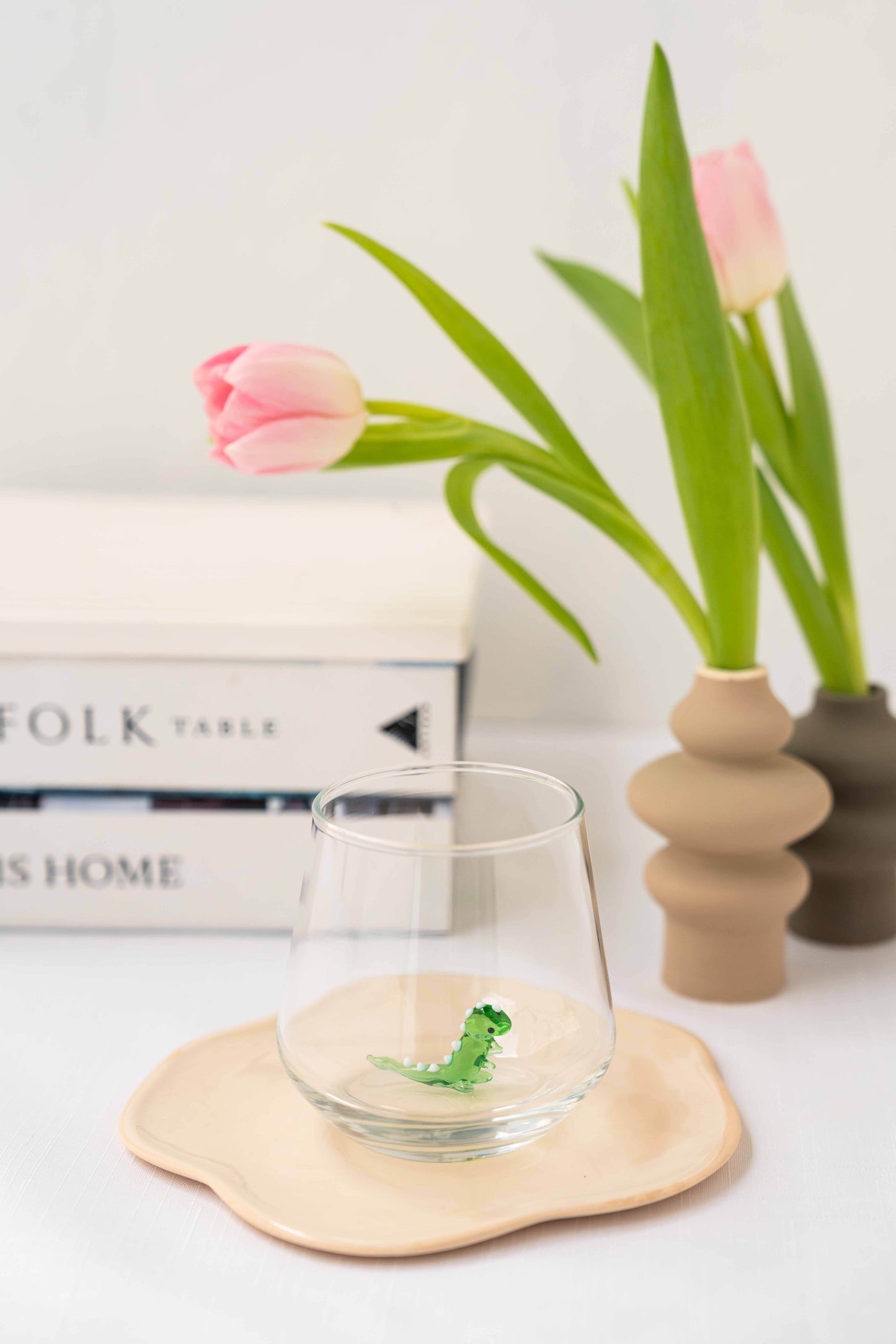 Tiny Animal Drinking Glass, Dinosaur