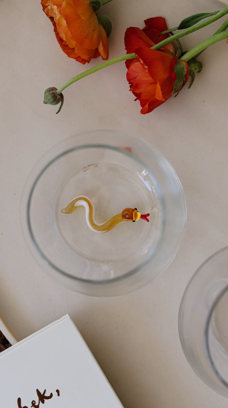 Tiny Animal Drinking Glass, Snake