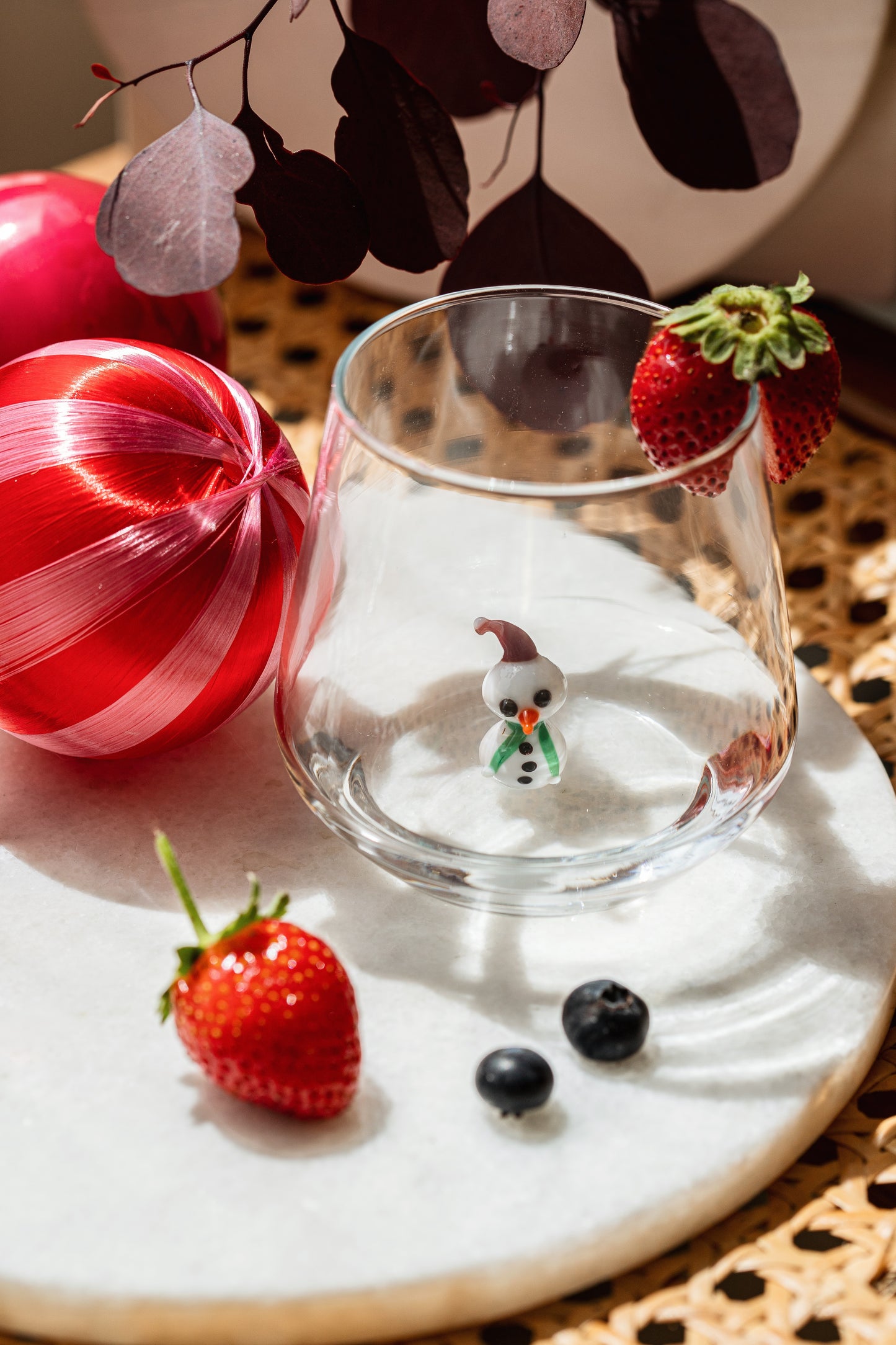 Tiny Figurine Drinking Glass, Snowman