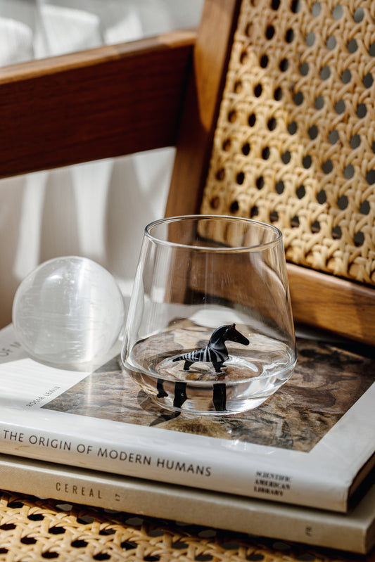 Tiny Animal Drinking Glass, Zebra