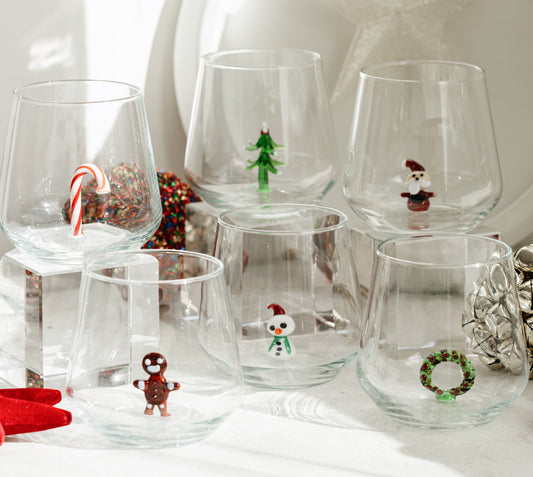 Christmas Theme Drinking Glass Set of 6