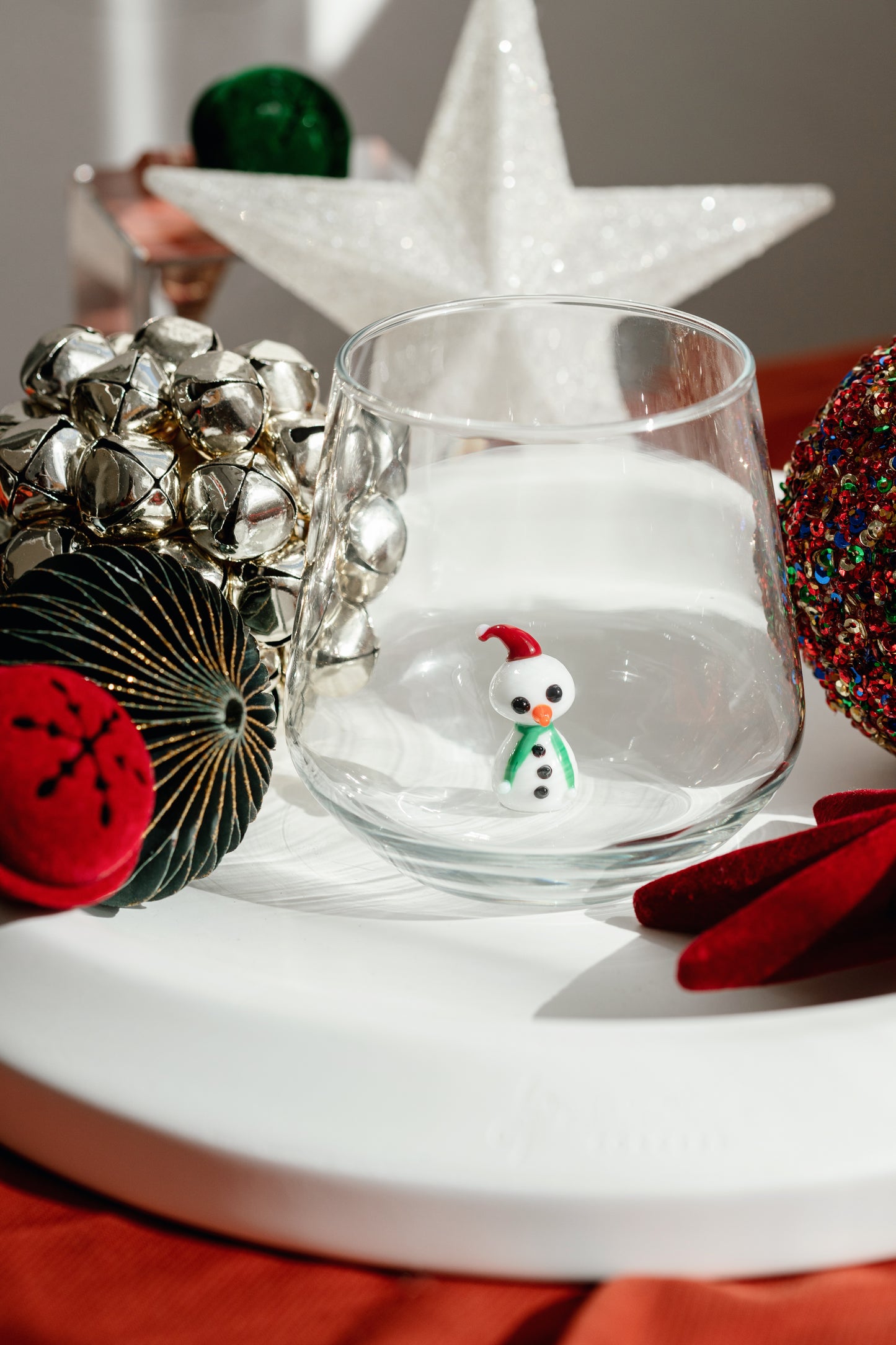 Tiny Figurine Drinking Glass, Snowman