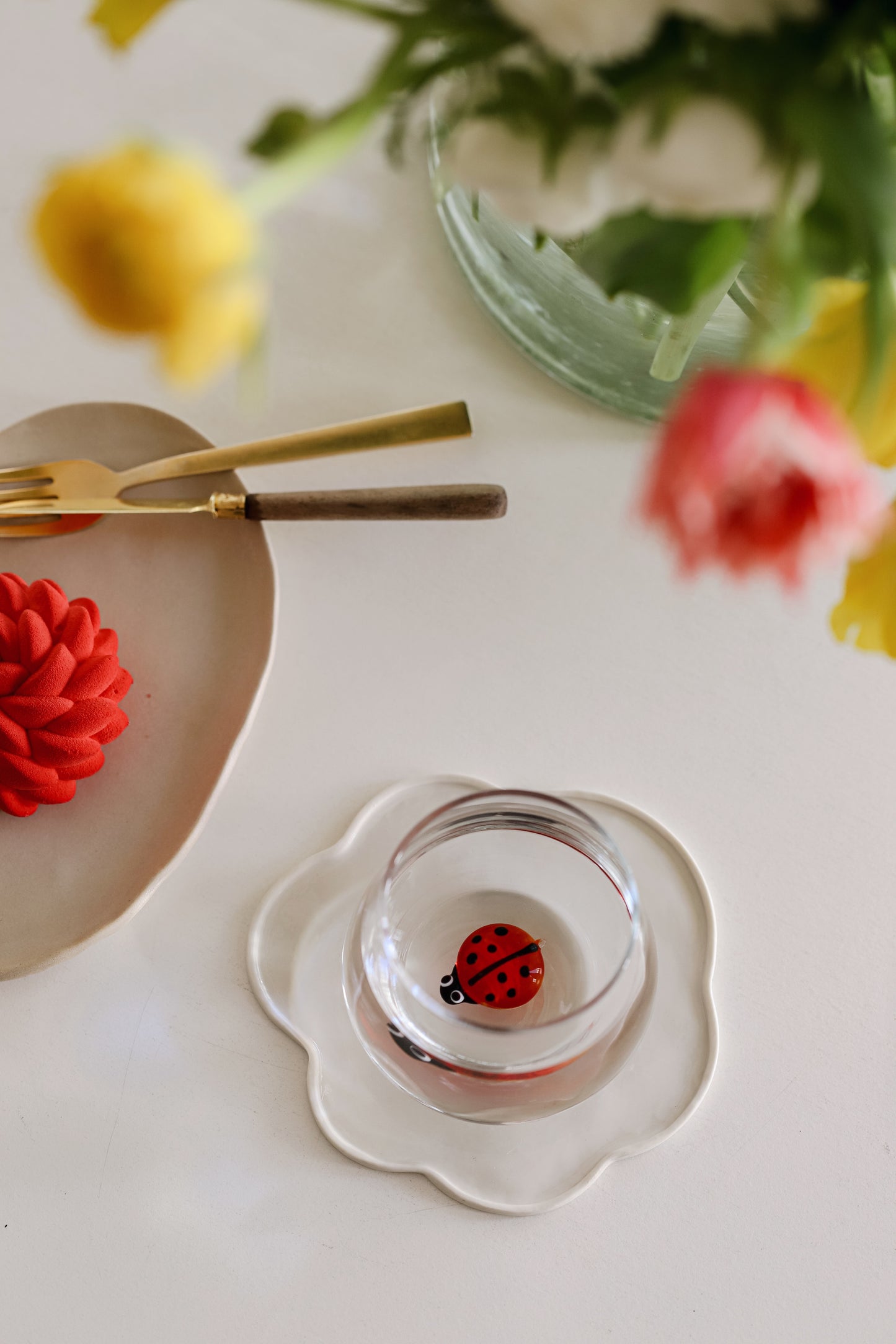 Tiny Animal Drinking Glass, Ladybug