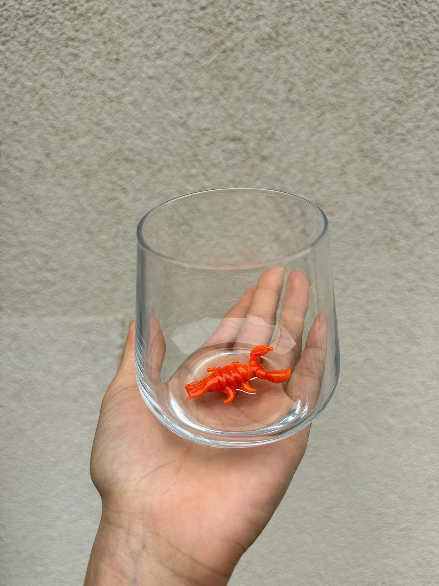 Tiny Animal Drinking Glass, Lobster