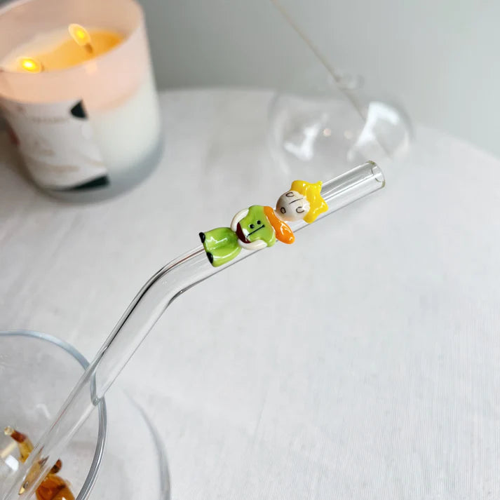 Handmade Little Prince Figurine Glass Straw