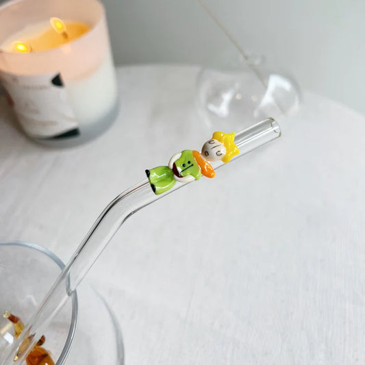 Handmade Little Prince Figurine Glass Straw