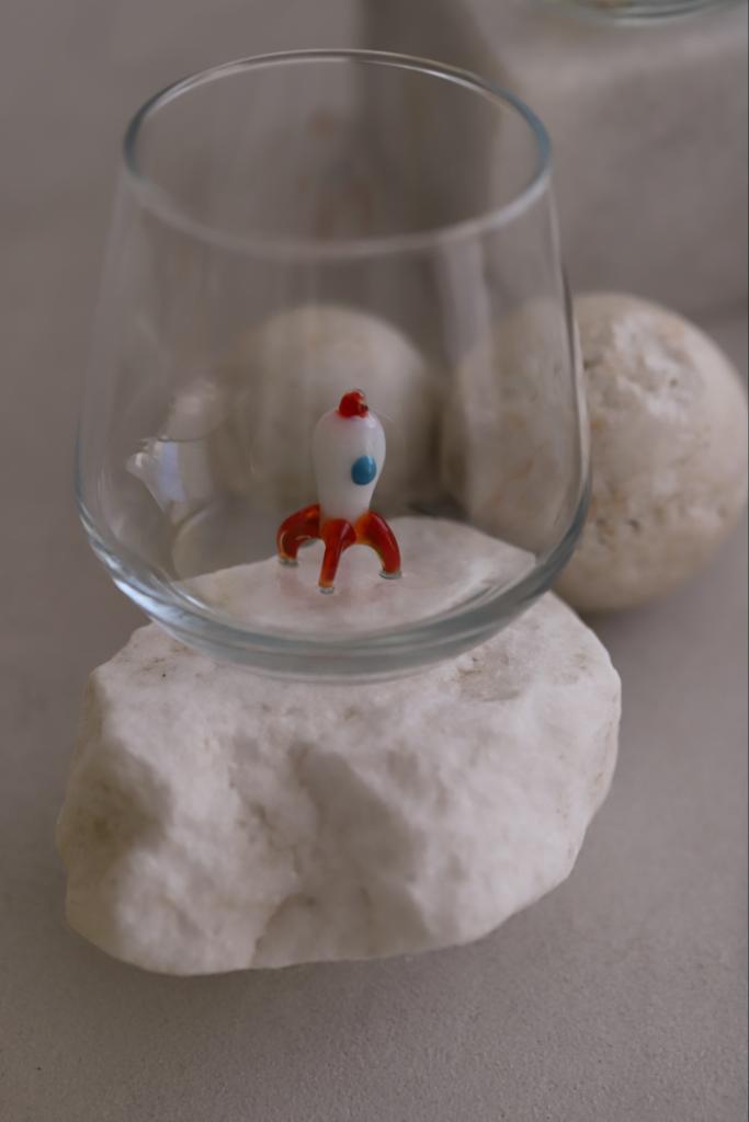 Tiny Figure Drinking Glass, Rocket