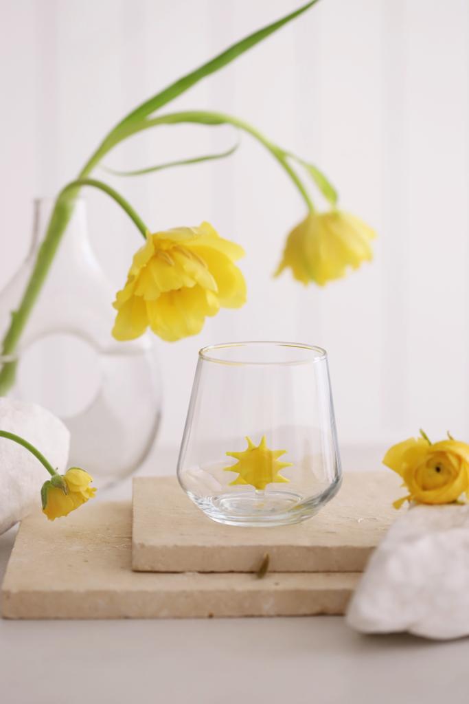 Tiny Figure Drinking Glass, Sun