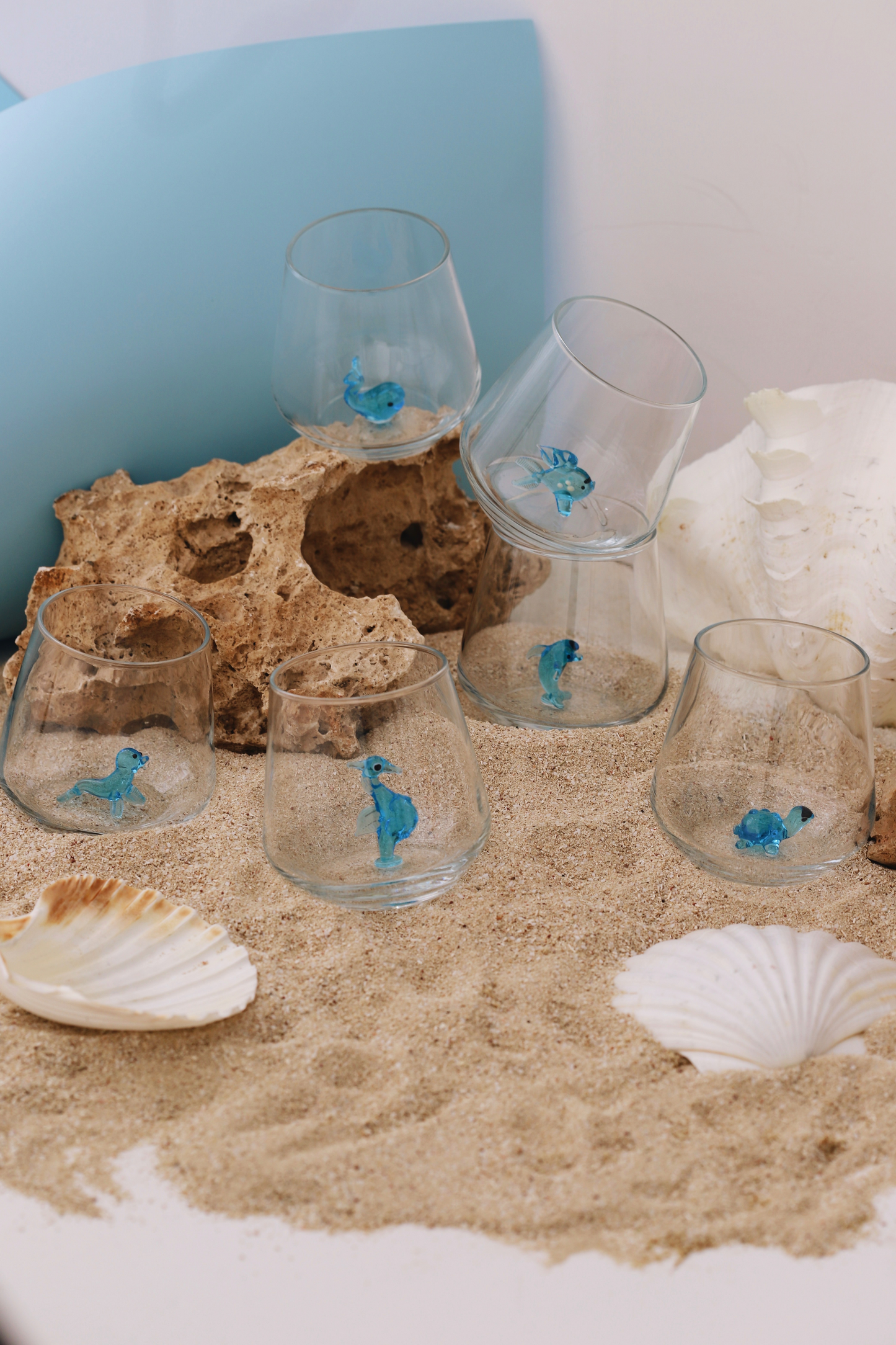 Ocean Theme Drinking Glass Set of 6