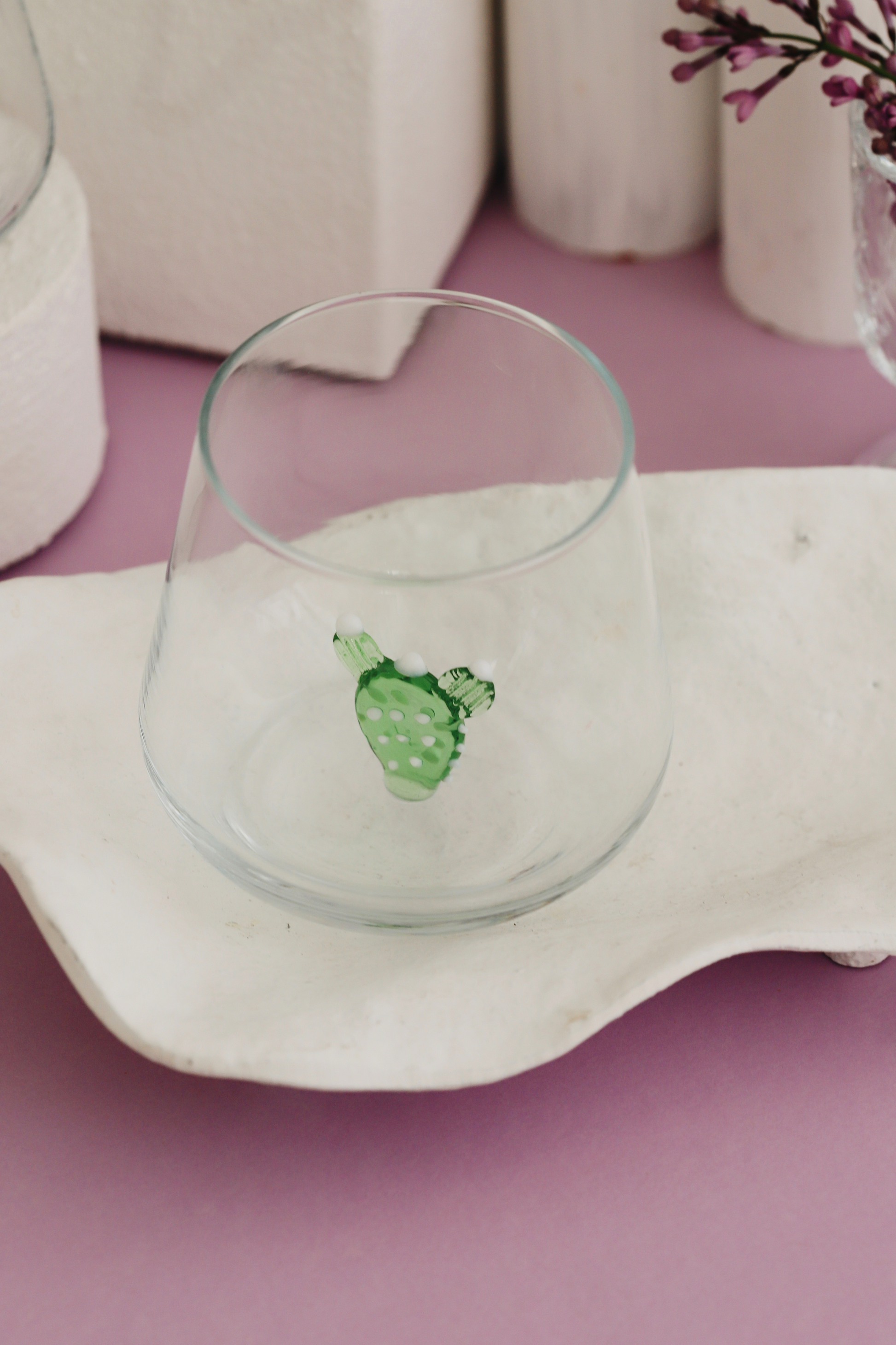 cactus theme drinking glass up side