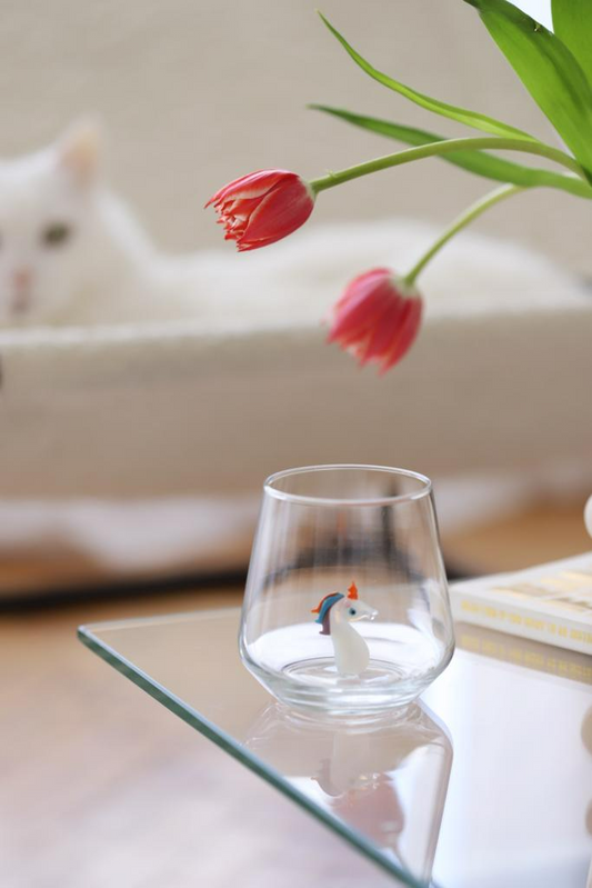 Tiny Animal Drinking Glass, Unicorn