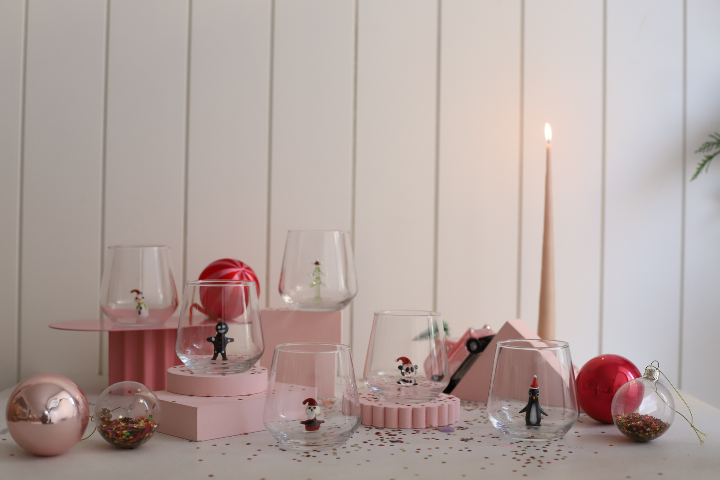 Christmas Theme Drinking Glass Set of 6