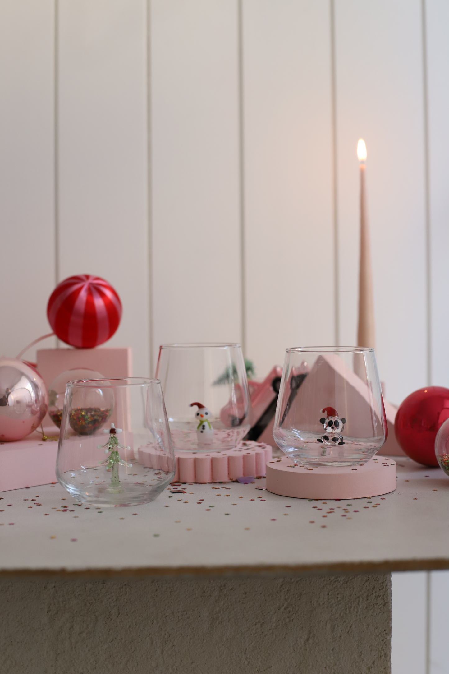 Christmas Theme Drinking Glass Set of 6