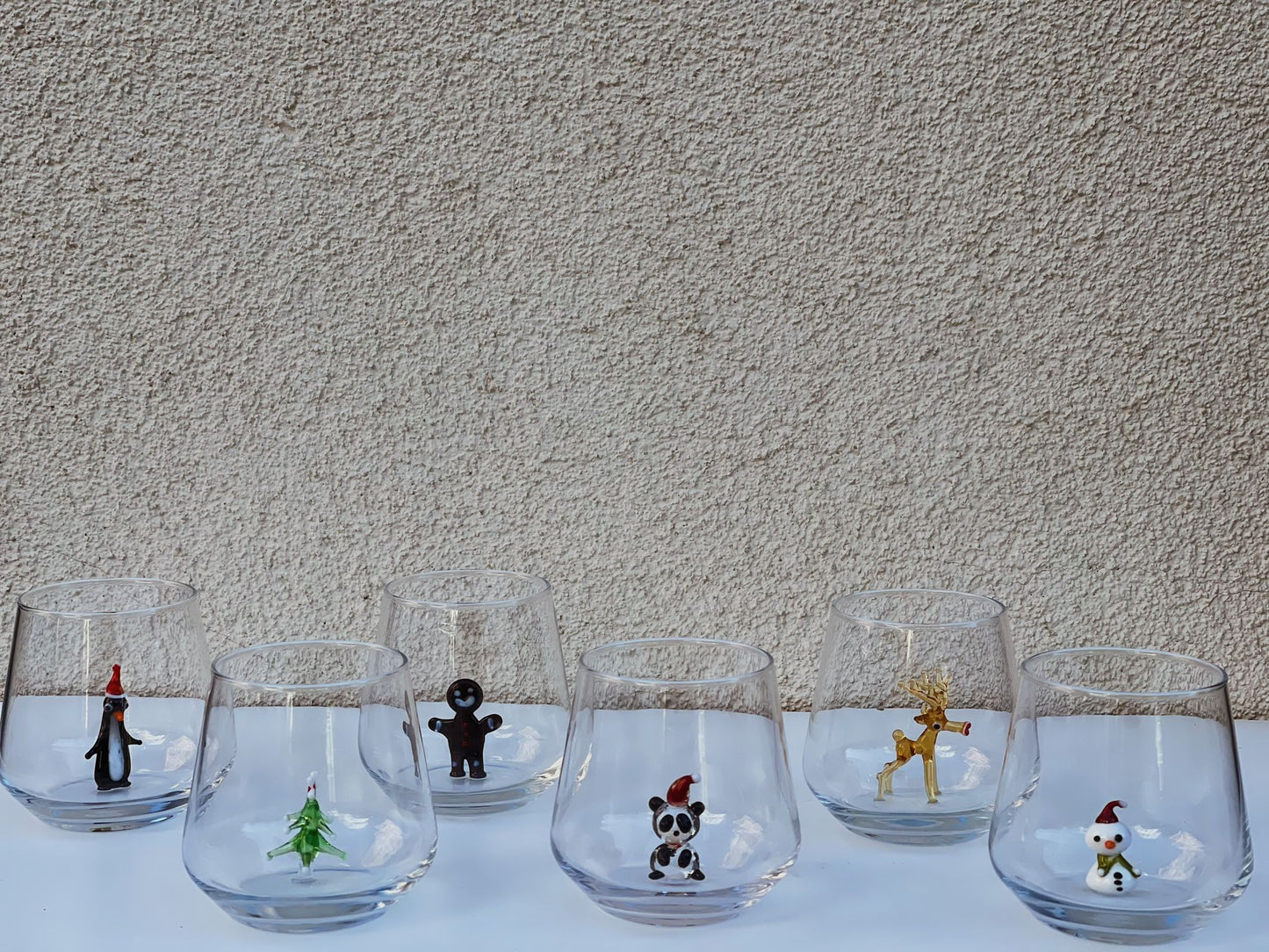 New Year / Christmas / Xmas Theme Drinking Glass Set of 6