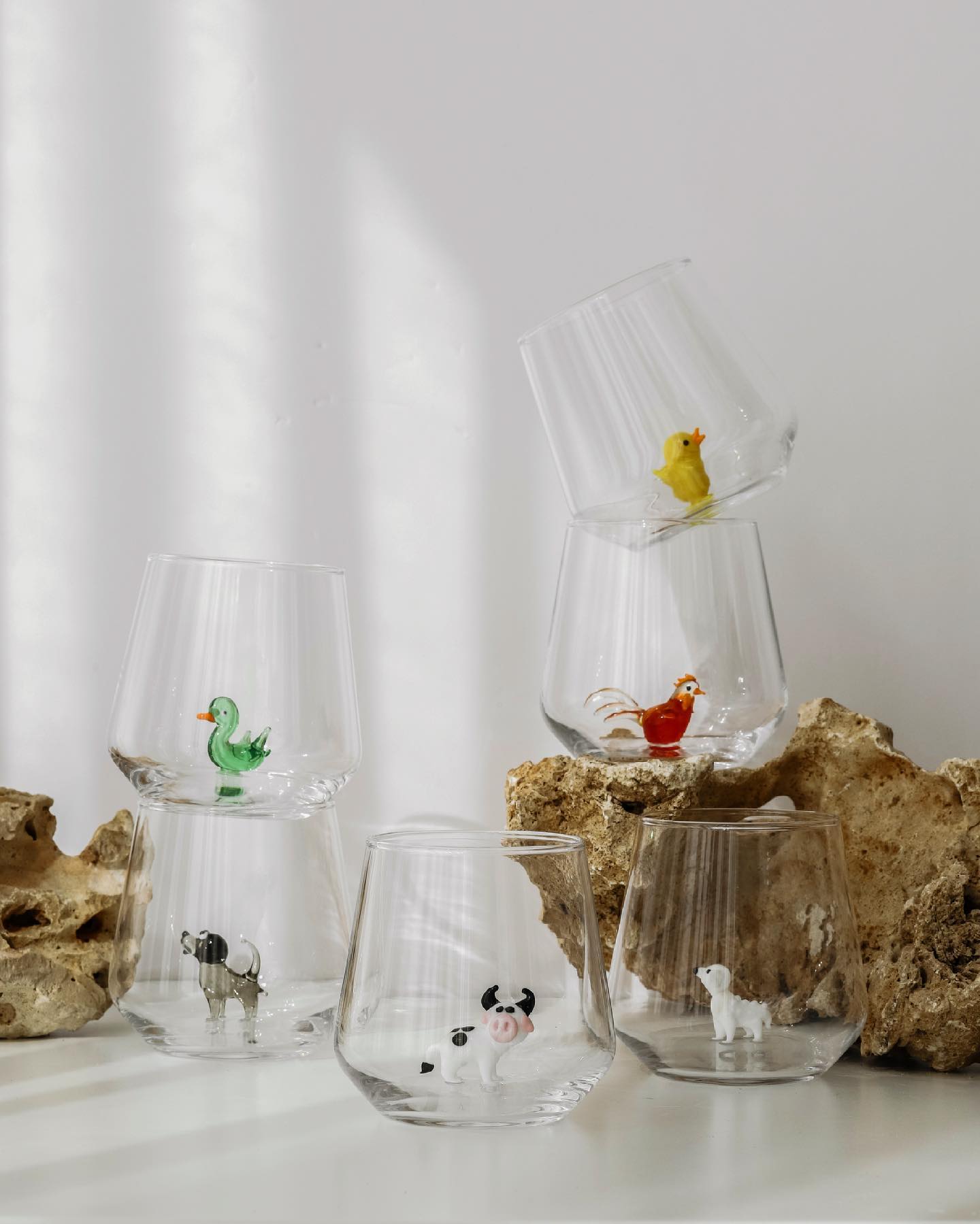 Farm Theme Drinking Glass Set of 6