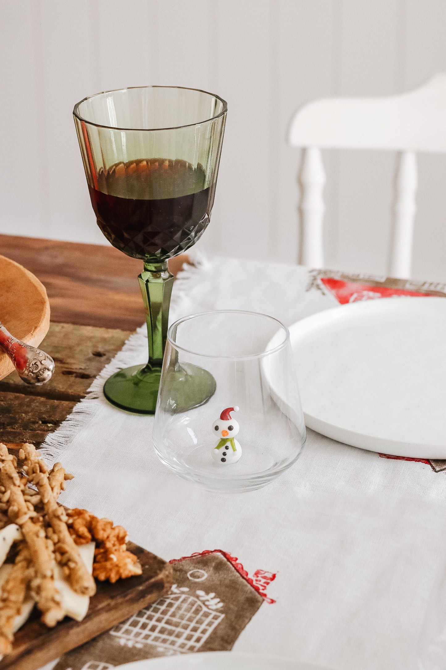 Tiny Figurine Drinking Glass, Snowman