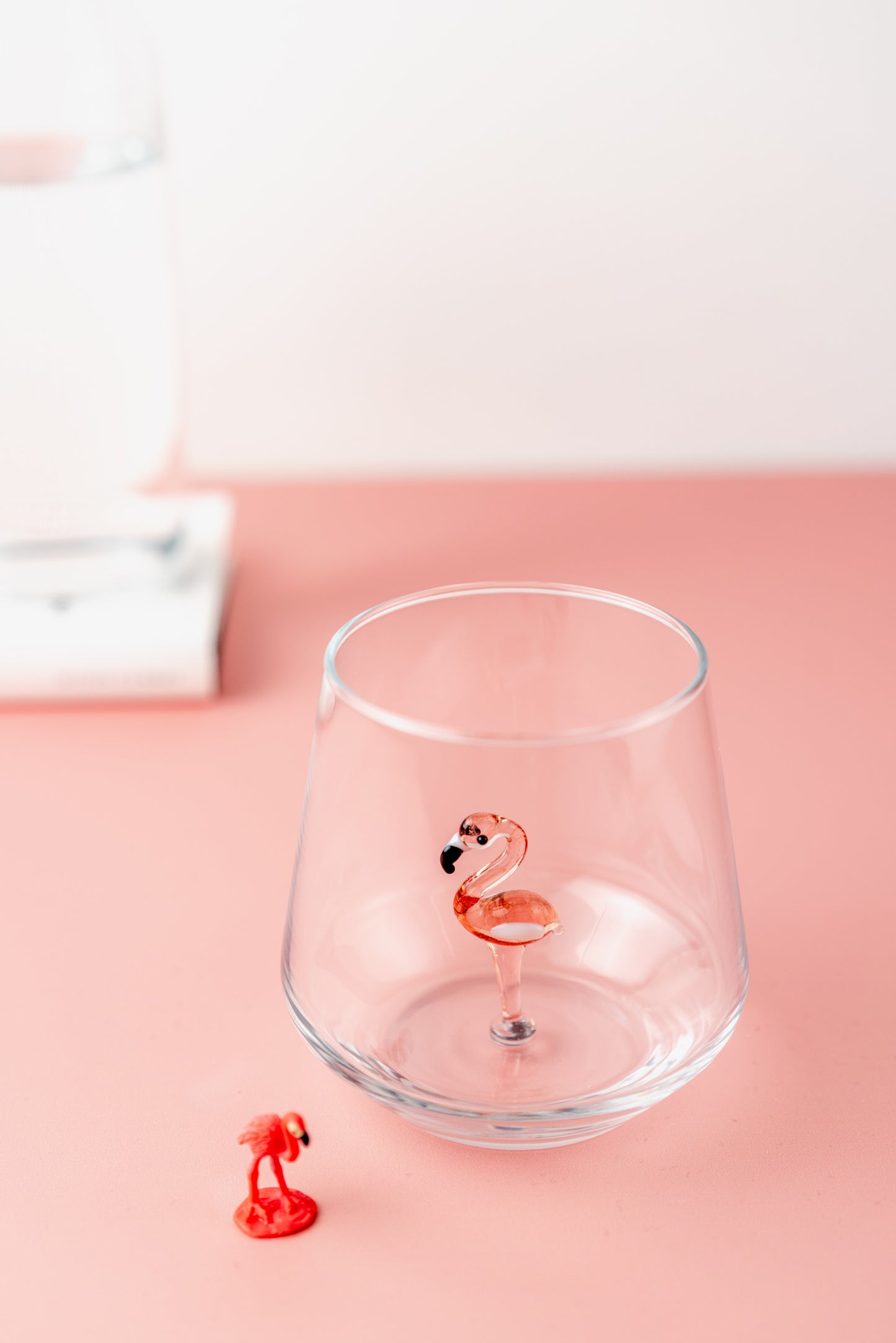 Tiny Animal Drinking Glass, Flamingo