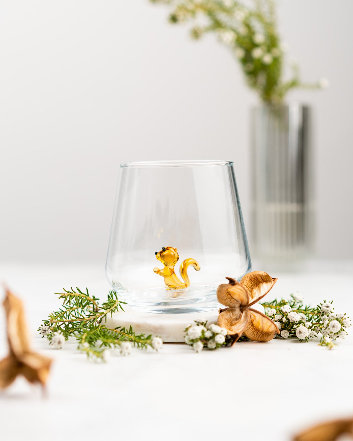 Tiny Animal Drinking Glass, Squirrel