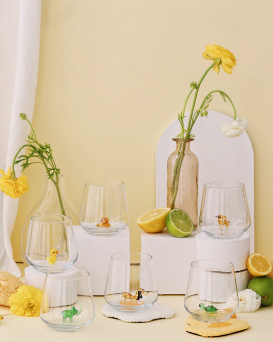 Yellow And Green Theme Drinking Glass Set of 6