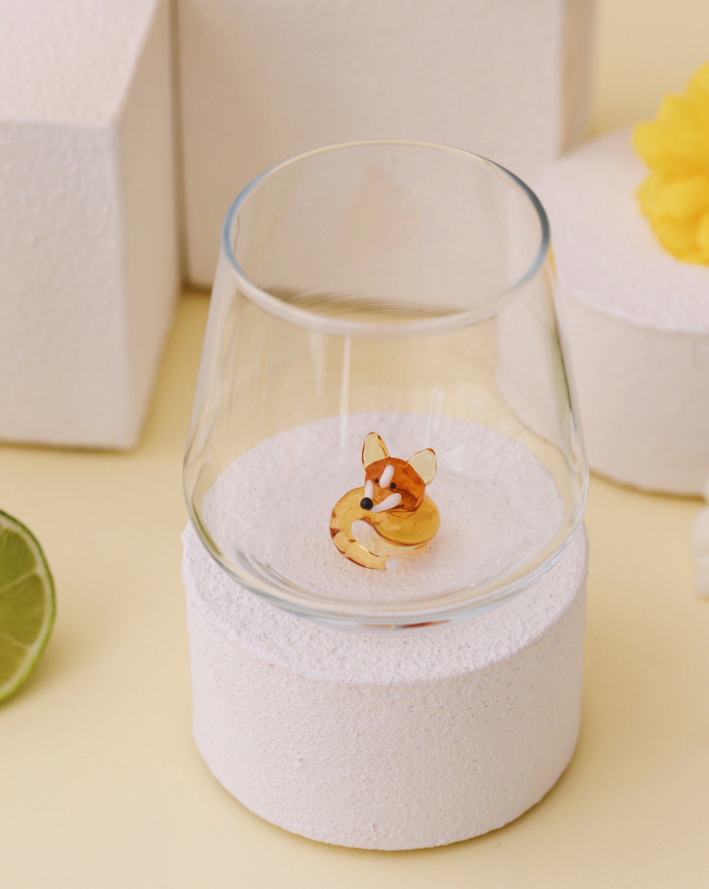 Yellow And Green Theme Drinking Glass Set of 6