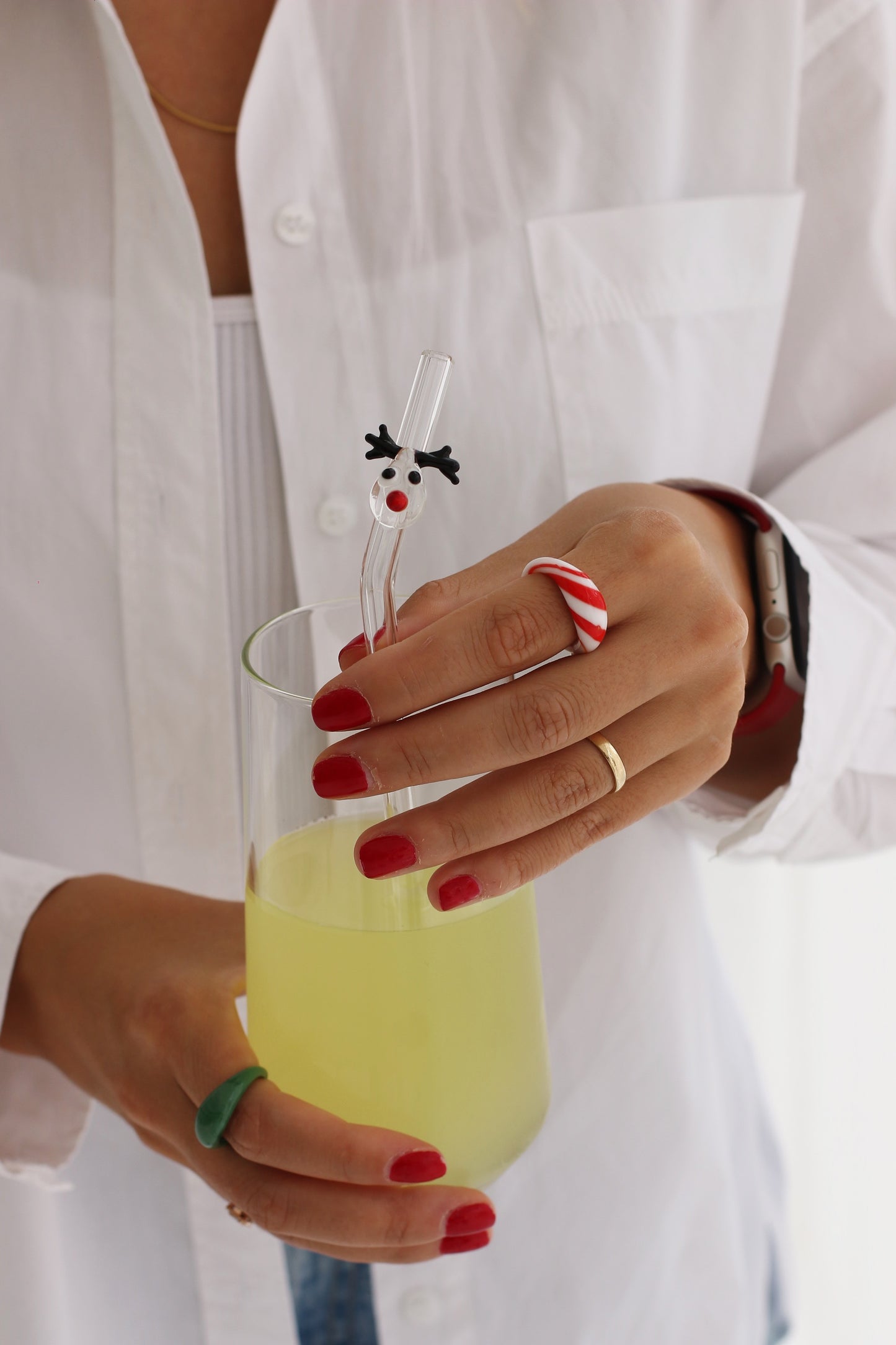 Christmas Theme Reusable Drinking Straw