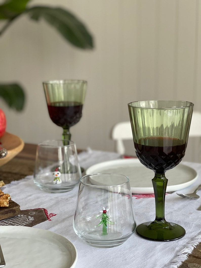New Year / Christmas / Xmas Theme Drinking Glass Set of 6