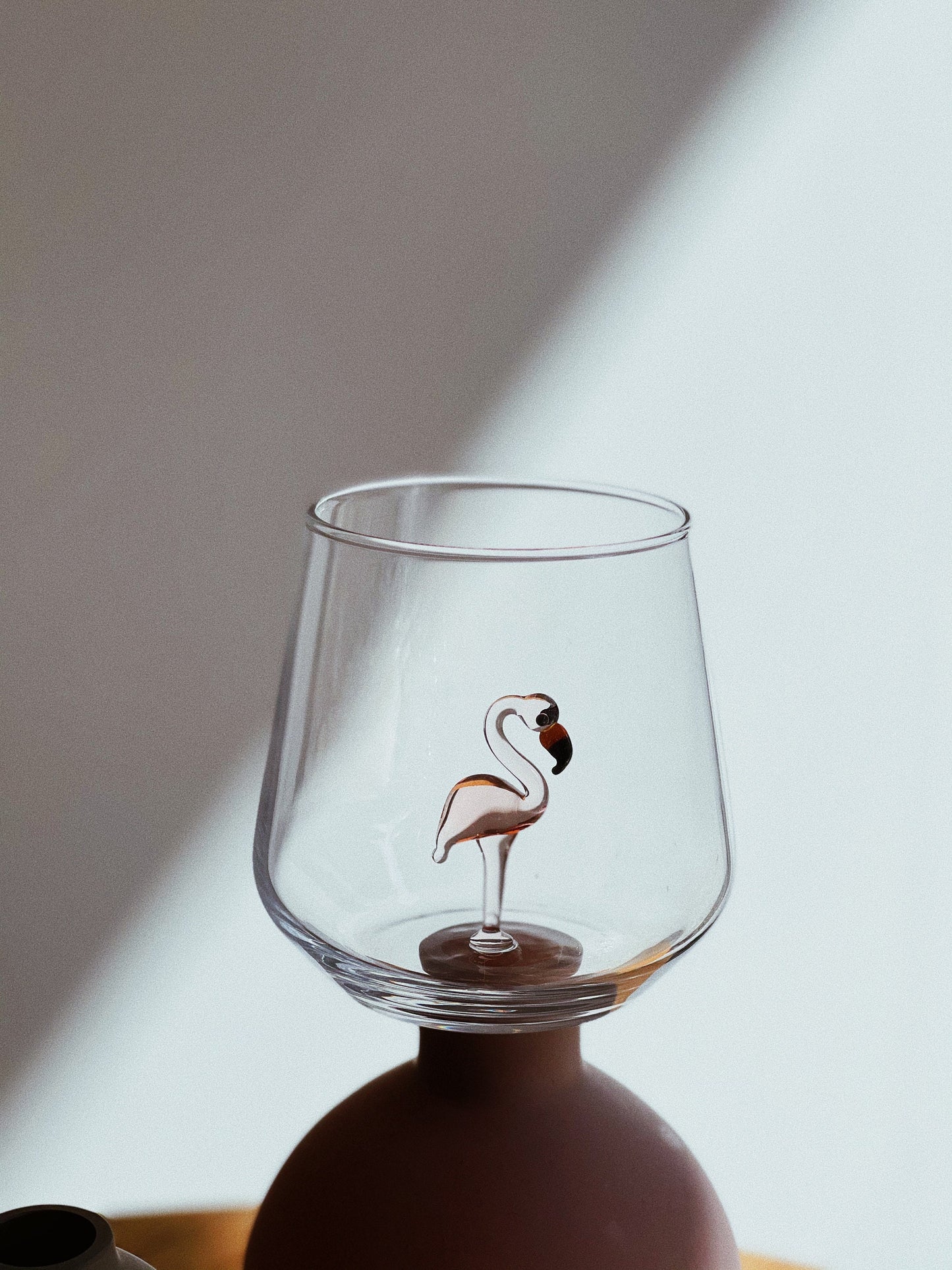 Tiny Animal Drinking Glass, Flamingo