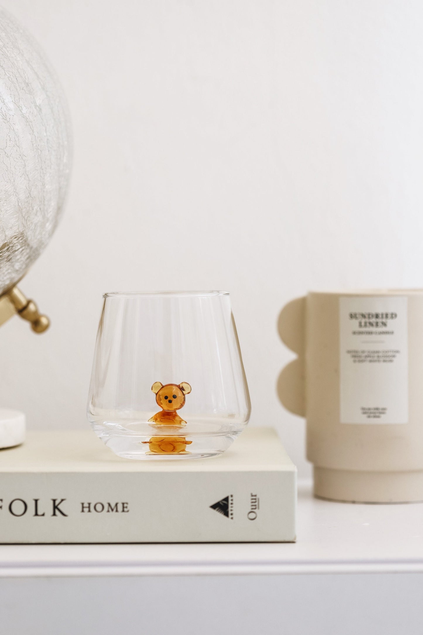 Tiny Animal Drinking Glass, Teddy Bear