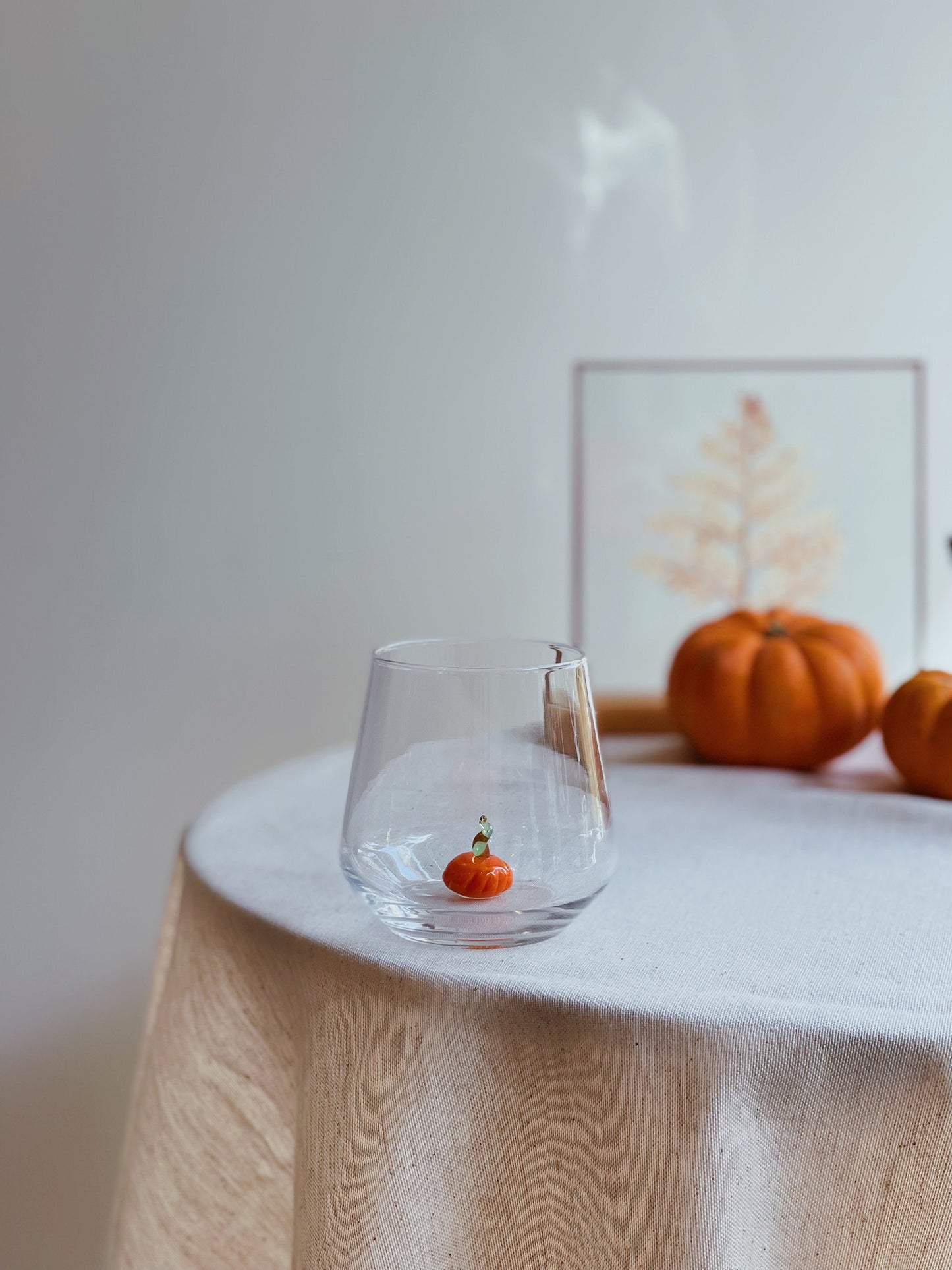Tiny Figurine Drinking Glass, Pumpkin